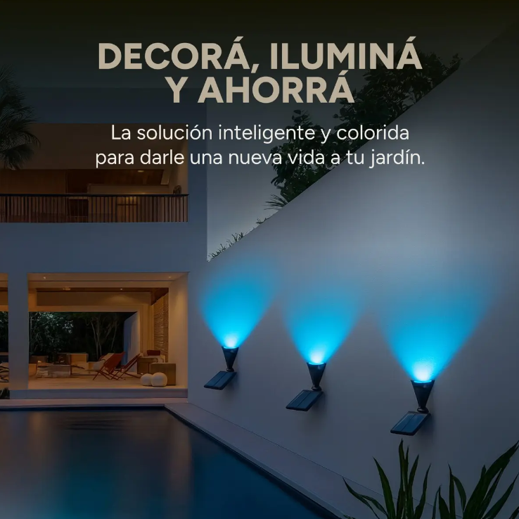 4 LÁMPARAS LED RGB SOLAR EXTERIOR JARDIN CAMINOS DECORACIÓN