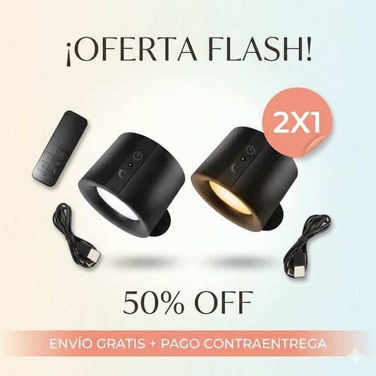 Lampara Doble Reflector Recargable 2x1